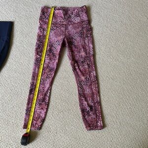 Athleta Pink Leggings with Tie-Dye Pattern